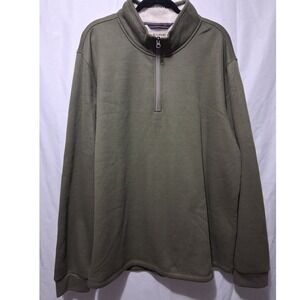 BC Clothing Co Heritage Men's Olive Green Waffle Knit Lined 1/4 Zip Size XXL